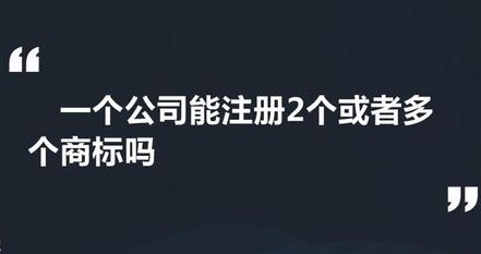 一个公司能注册几个商标？如何取名？