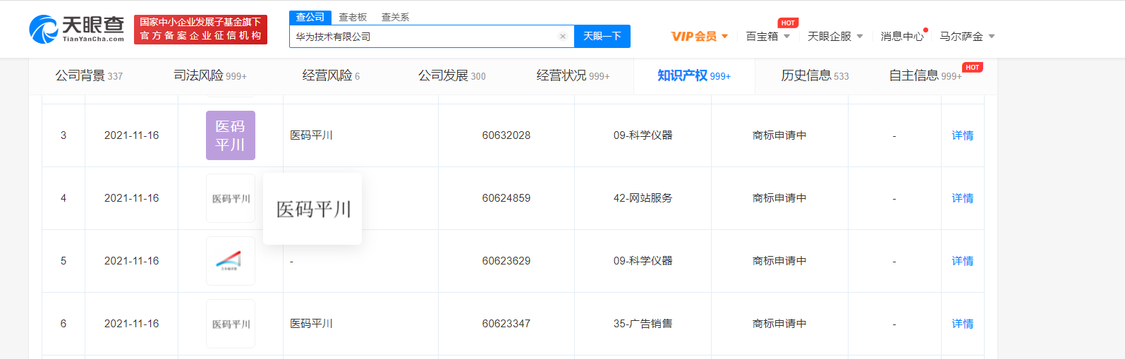 华为申请注册医码平川商标，公司注册商标类别怎么选？