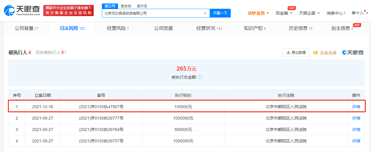 北京无印良品再因商标纠纷被执行，商标侵权一般罚款多少？