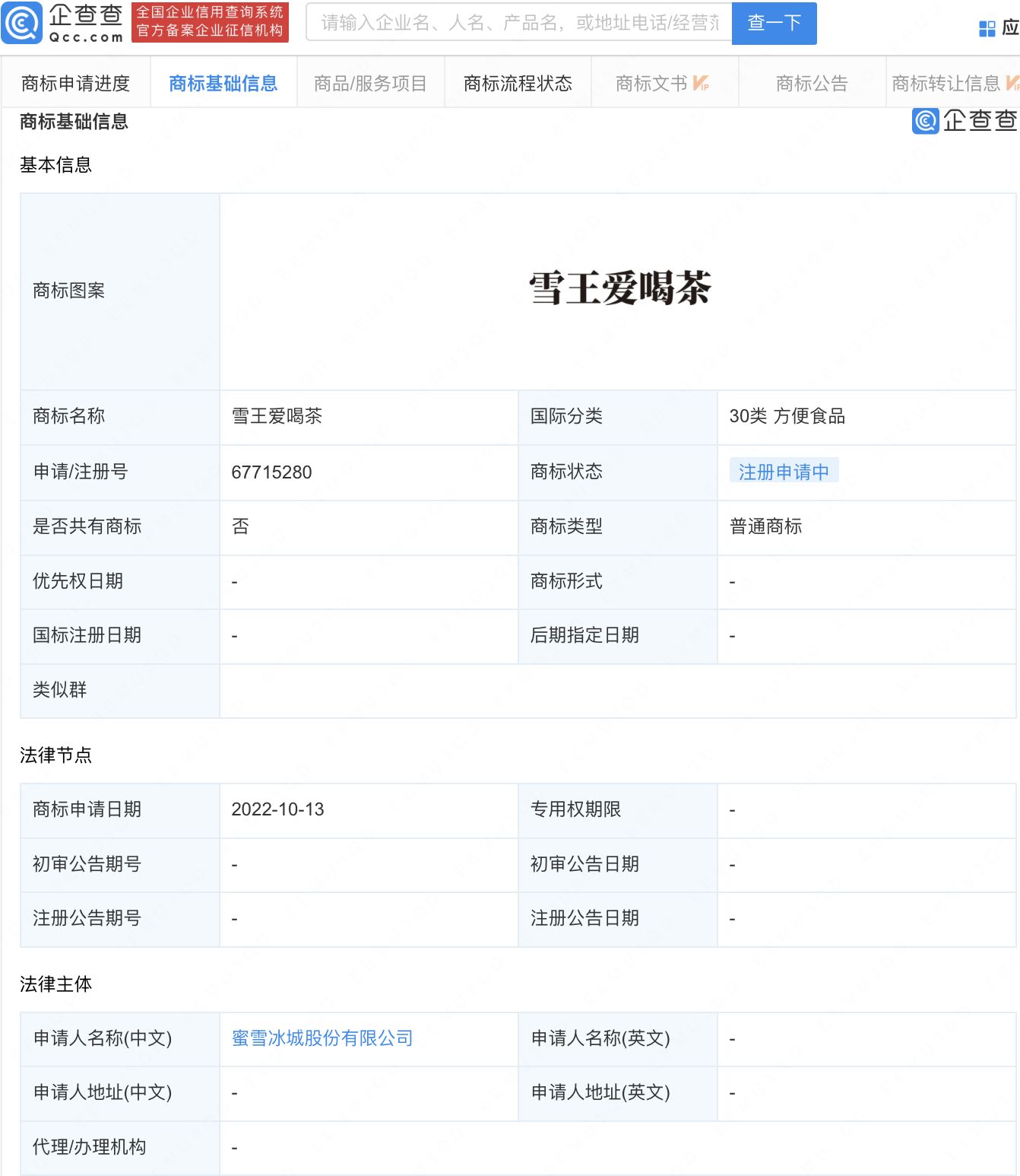 蜜雪冰城申请注册雪王爱喝茶商标，商标注册申请要怎么弄？