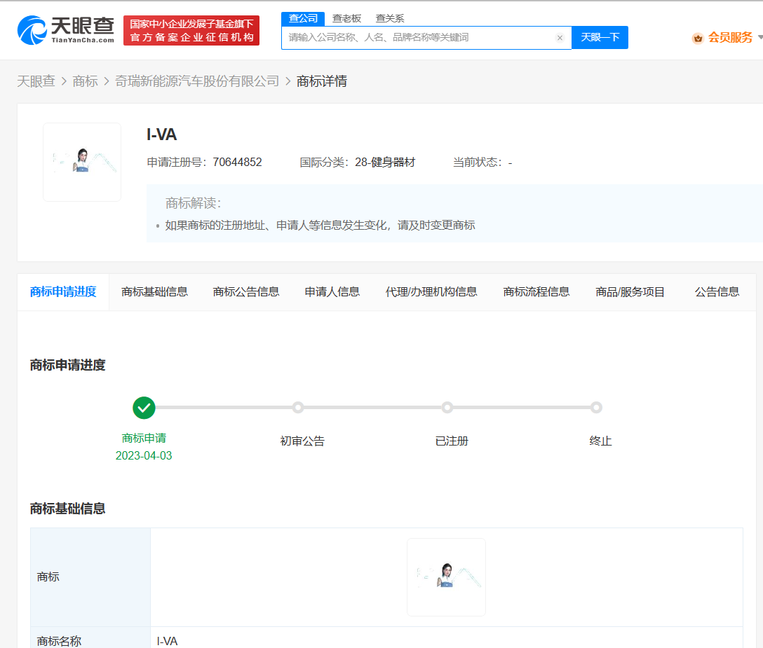 奇瑞申请虚拟形象i-VA商标，企业去哪申请商标注册？